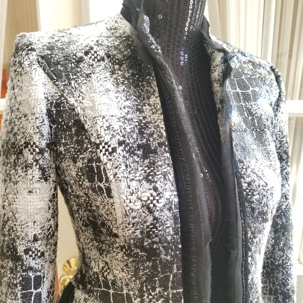 Cache Twill Short Crop Jacket Top Size 0